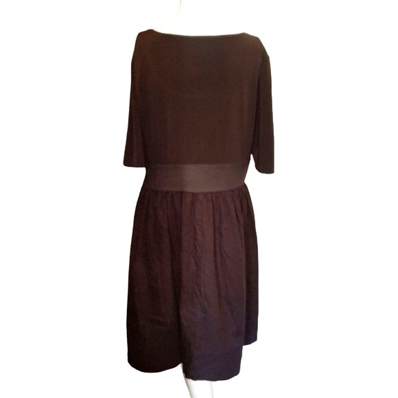 Signature by Robbie Bee Dress Brown Studded Babydoll Sz 16 (XL) Knee Length - Picture 3 of 8